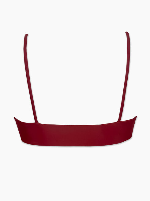 The Amelia Ruffle Edge Top - Merlot